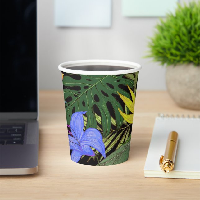 Tropical Hawaii Aloha Flower Graphic Paper Cups (Insitu)