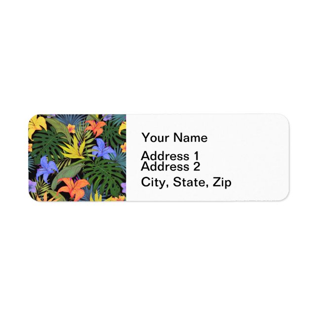 Tropical Hawaii Aloha Flower Graphic Return Address Label (Front)
