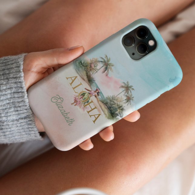 Tropical Hawaii Aloha Hula Girl Custom iPhone Case (Customizable Aloha phone case)