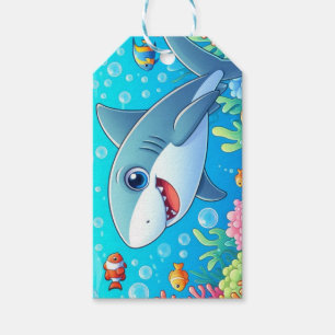 Tropical/Hawaii colourful underwater shark & turtl Gift Tags