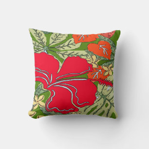 Tropical Hawaii Hibiscus Cushion