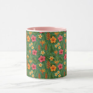 Tropical/Hawaii patterned floral Mug