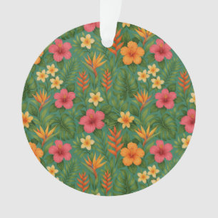 Tropical/Hawaii patterned floral Ornament