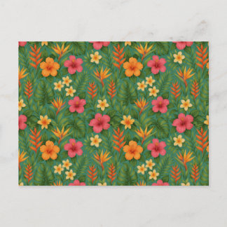 Tropical/Hawaii patterned floral Postcard