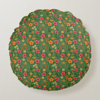 Tropical/Hawaii patterned floral Round Cushion