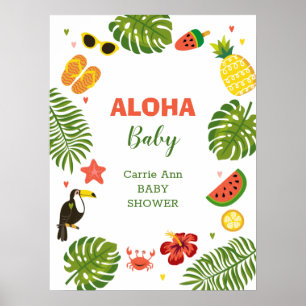 Tropical Hawaiian Aloha Baby Shower Poster