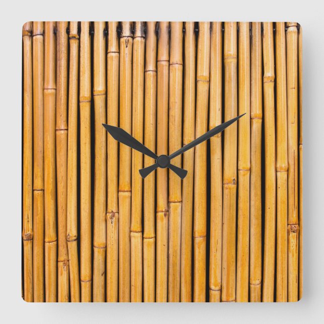 Tropical Hawaiian Bamboo Background Template Square Wall Clock (Front)