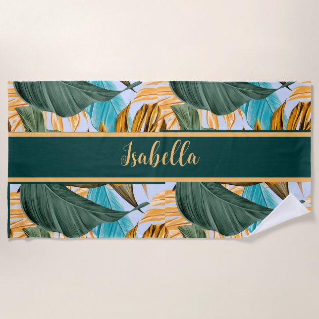Tropical Hawaiian Beach Towel (Front)