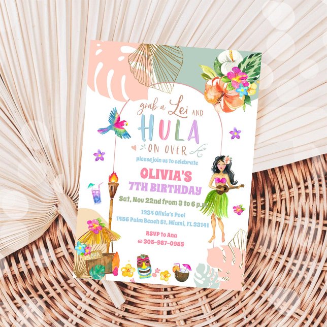 Tropical Hawaiian Birthday Invitation (Creator Uploaded)