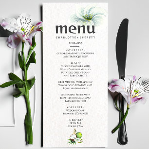 Tropical Hawaiian Coconut Lime wedding Menu