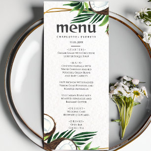 Tropical Hawaiian Coconut wedding Menu