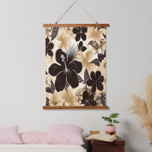Tropical Hawaiian Floral Abstract Island Hanging Tapestry