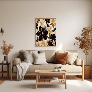 Tropical Hawaiian Floral Abstract Island Poster