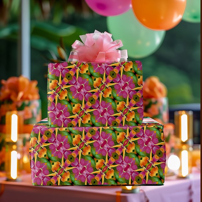 Tropical Hawaiian Floral Bohemian Aloha  Wrapping Paper (Hawaiian Floral Bohemian Wrapping Paper)