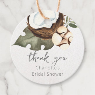 Tropical Hawaiian Floral & Coconut Favour Tags