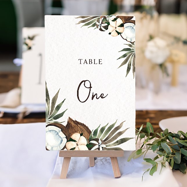 Tropical Hawaiian Floral & Coconut table number (Creator Uploaded)