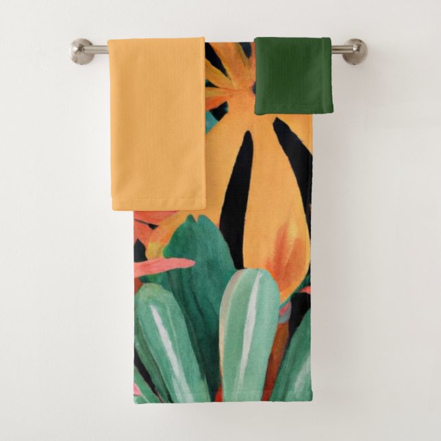 tropical/Hawaiian/floral/flower Bath Towel Set (Insitu)