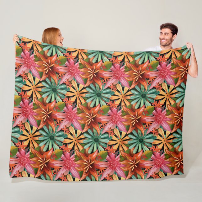 tropical/Hawaiian/floral/flower Fleece Blanket (In Situ)