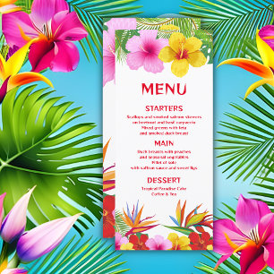 Tropical Hawaiian Floral Menu