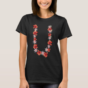 Tropical Hawaiian Flower Chain Summer Vacation Lei T-Shirt