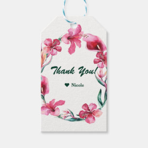 Tropical Hawaiian Flowers Elegant Wedding Favour Gift Tags
