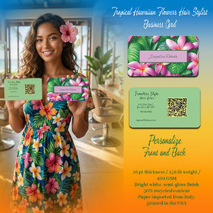 Tropical Hawaiian Flowers Hair Stylist Business Card