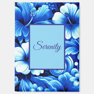 Tropical Hawaiian Flowers Hibiscus Cobalt Blue Magnet