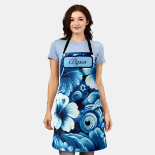 Tropical Hawaiian Flowers Hibiscus Personalised Apron