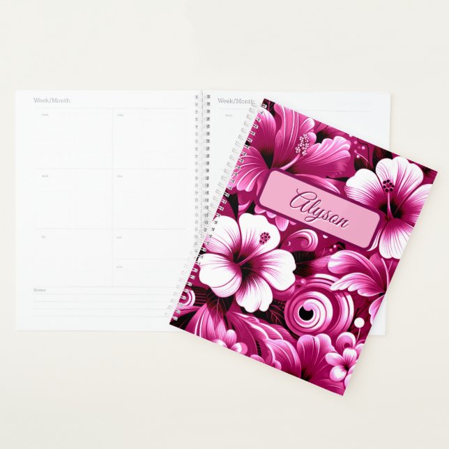 Tropical Hawaiian Flowers Hibiscus Personalised Planner (Display)