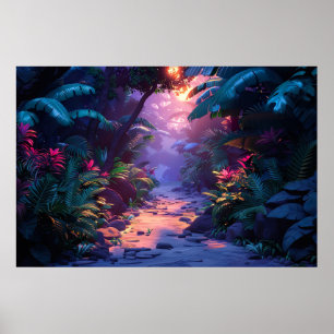 Tropical Hawaiian Forest Path  Poster