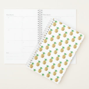 Tropical Hawaiian Gold Foil Pineapple Pattern Planner