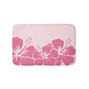Tropical Hawaiian Hibiscus Bath Mat