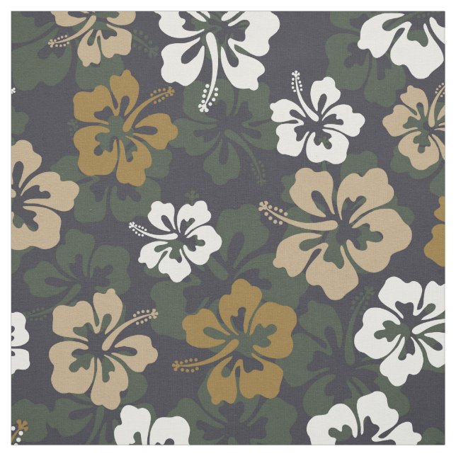 Tropical Hawaiian Hibiscus floral pattern Fabric (Swatch)