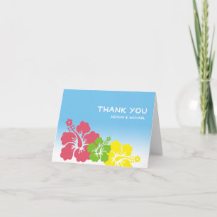 Tropical Hawaiian hibiscus flower thank you note Card