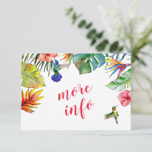 Tropical Hawaiian Hibiscus More Info Wedding Enclosure Card
