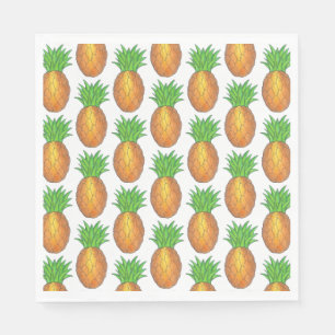 Tropical Hawaiian Island Pineapple Beach Print Napkin