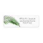 Tropical Hawaiian Leaves White Return Address