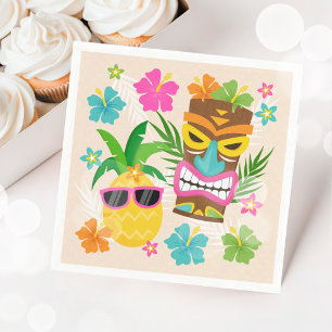 Tropical Hawaiian Luau Birthday Napkin