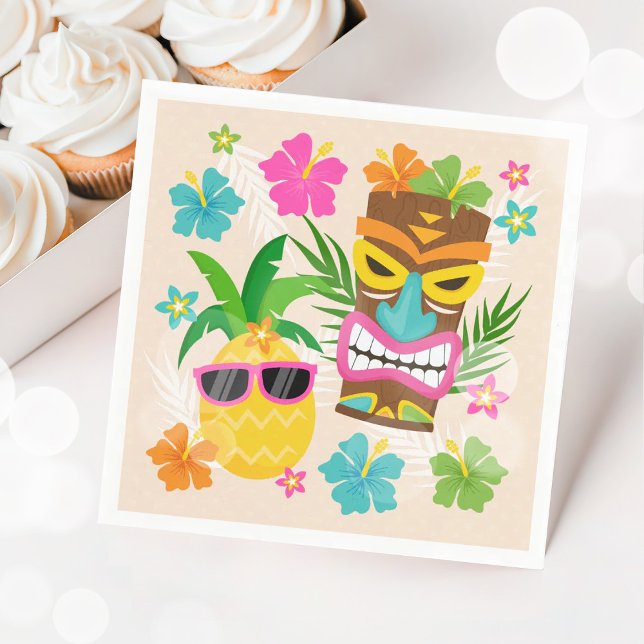 Tropical Hawaiian Luau Birthday Napkin (Creator Uploaded)