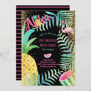 Tropical Hawaiian Luau Bridal Shower Invitation