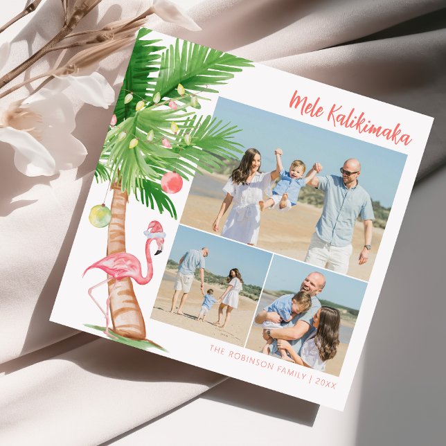 Tropical Hawaiian Mele Kalikimaka Christmas Holiday Card (Creator Uploaded)