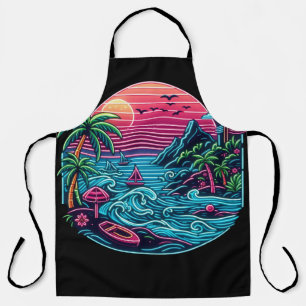 Tropical/Hawaiian neon beach Apron