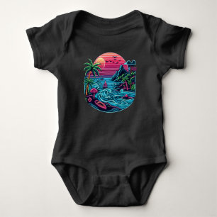 Tropical/Hawaiian neon beach Baby Bodysuit