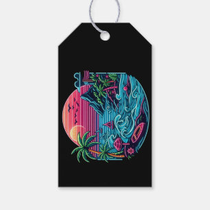 Tropical/Hawaiian neon beach Gift Tags