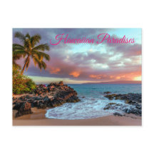 Tropical Hawaiian Palm Tree Sandy Beach Paradise