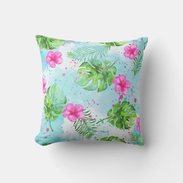 Tropical Hawaiian Pillow (Front)