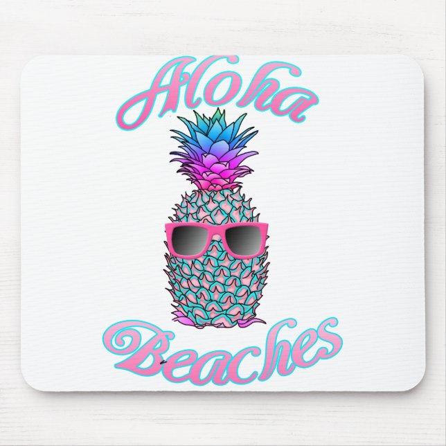 Tropical Hawaiian Pineapple Aloha Beaches Mouse Pad (Front)