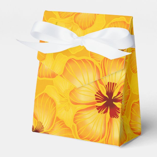 Tropical hawaiian print favour box (Front Side)