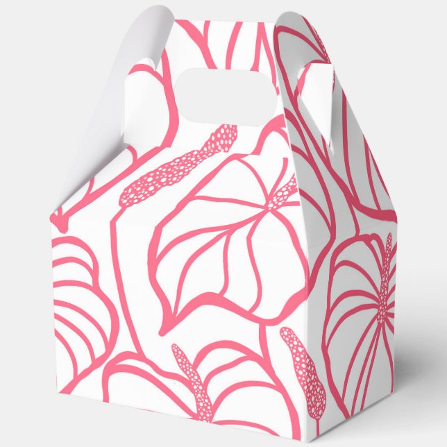Tropical hawaiian print favour box (Front)