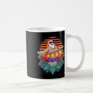 Tropical Hawaiian Summer Funny Santa Claus Christm Coffee Mug